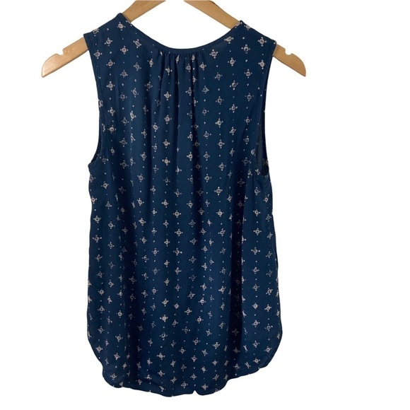 Madewell Memory Tank in Medallion Dot Blue Keyhole Neck Sleeveless Sz M - Picture 9 of 9